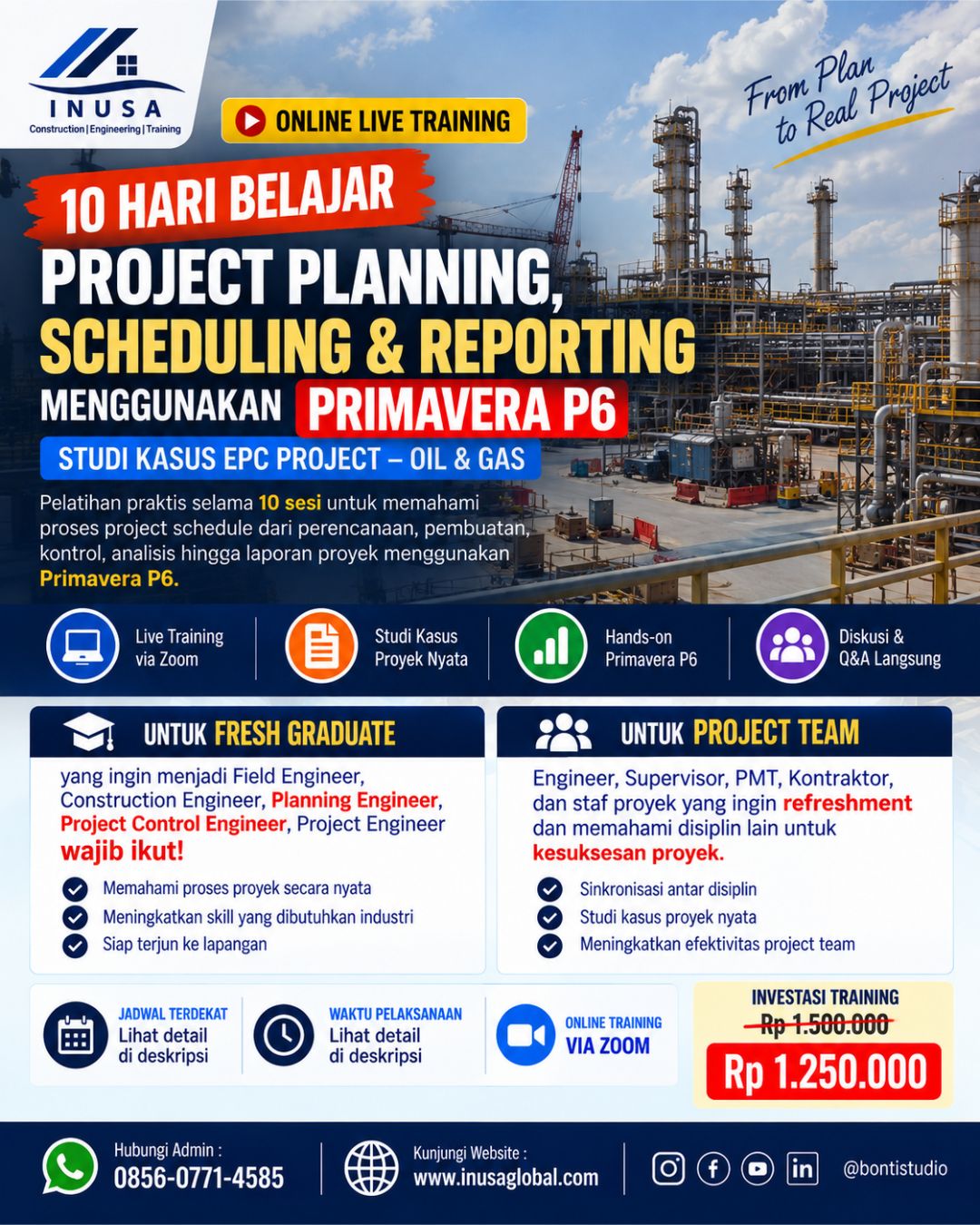 10 Hari Belajar Project Scheduling & Risk Analysis Menggunakan Primavera P6